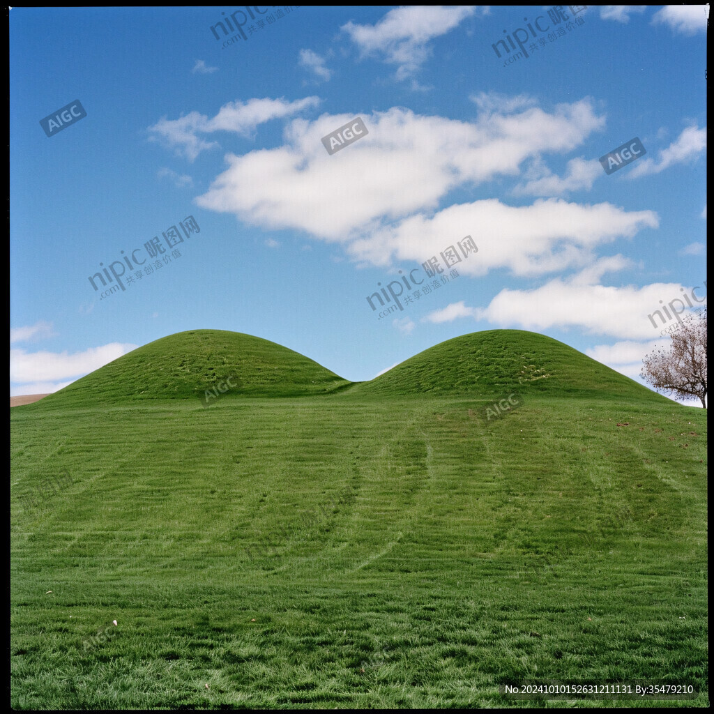 绿草地小山坡