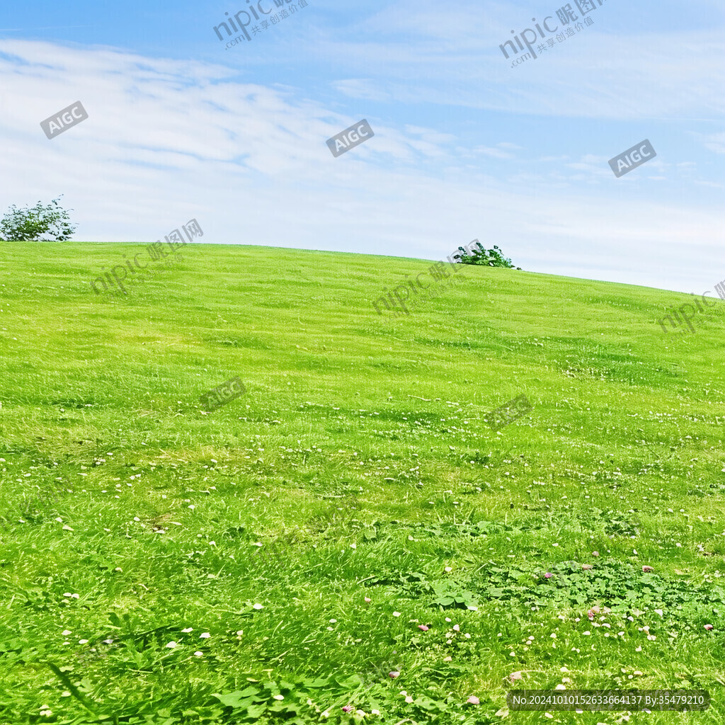 绿草地小山坡