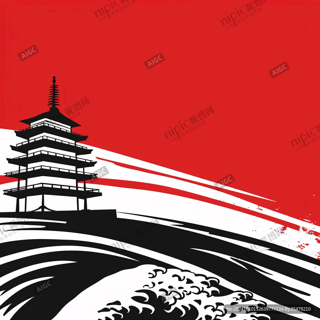 中国地标建筑中国水墨