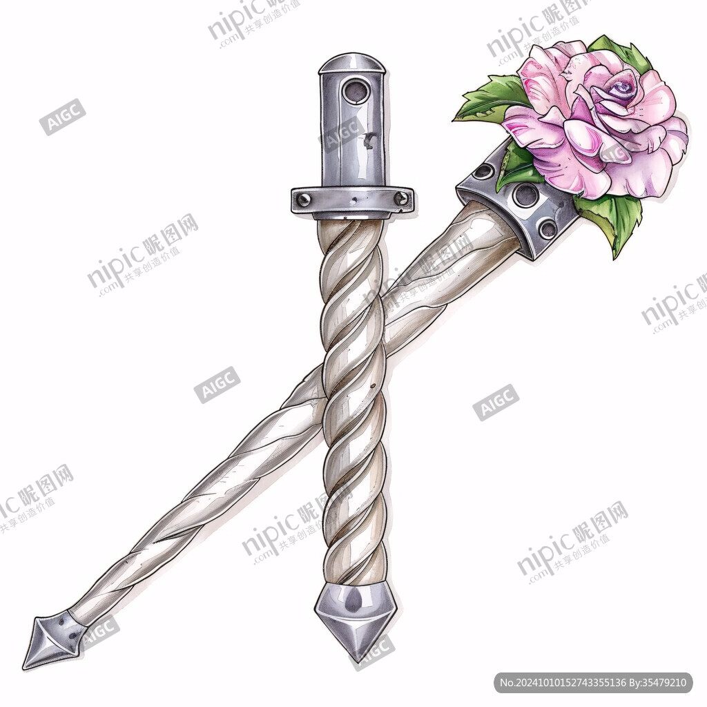 玫瑰插瓶装饰素材