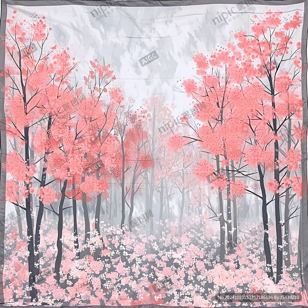 枫树苗壁画