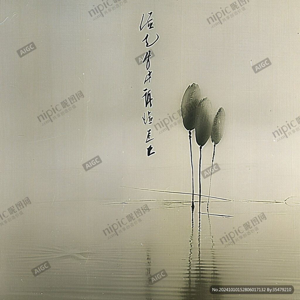 画意芦苇光影背景