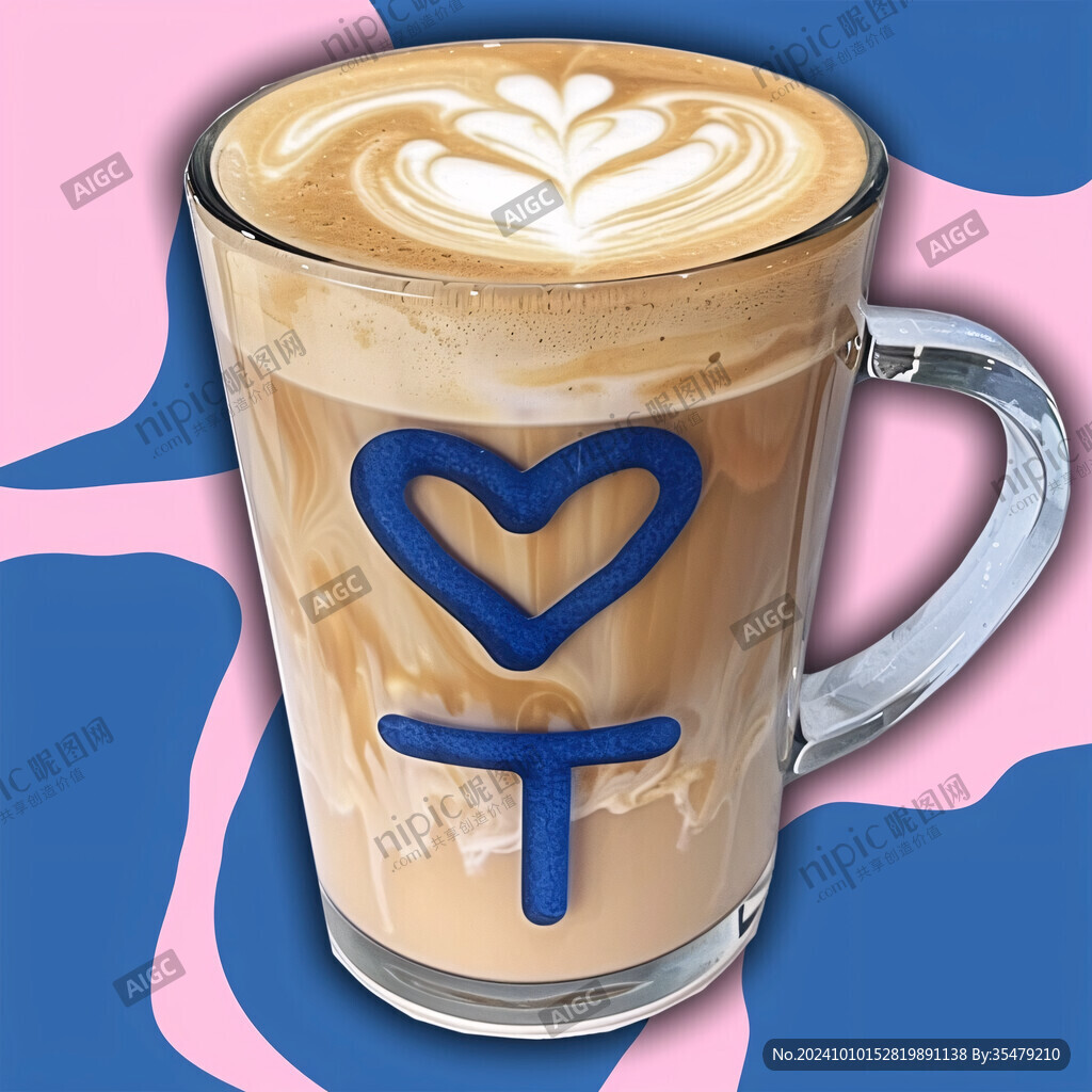 咖啡杯情人插画
