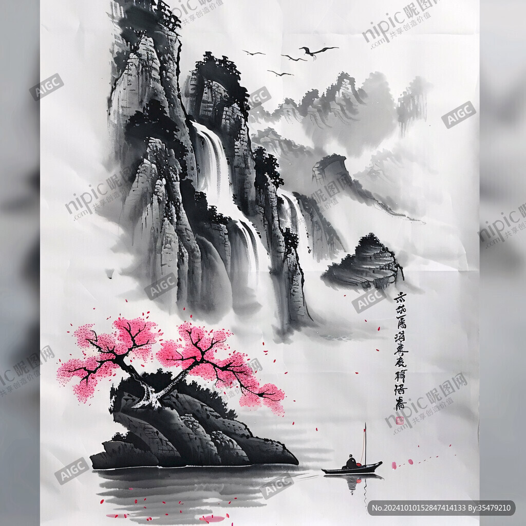 中堂水墨画清晰水墨画