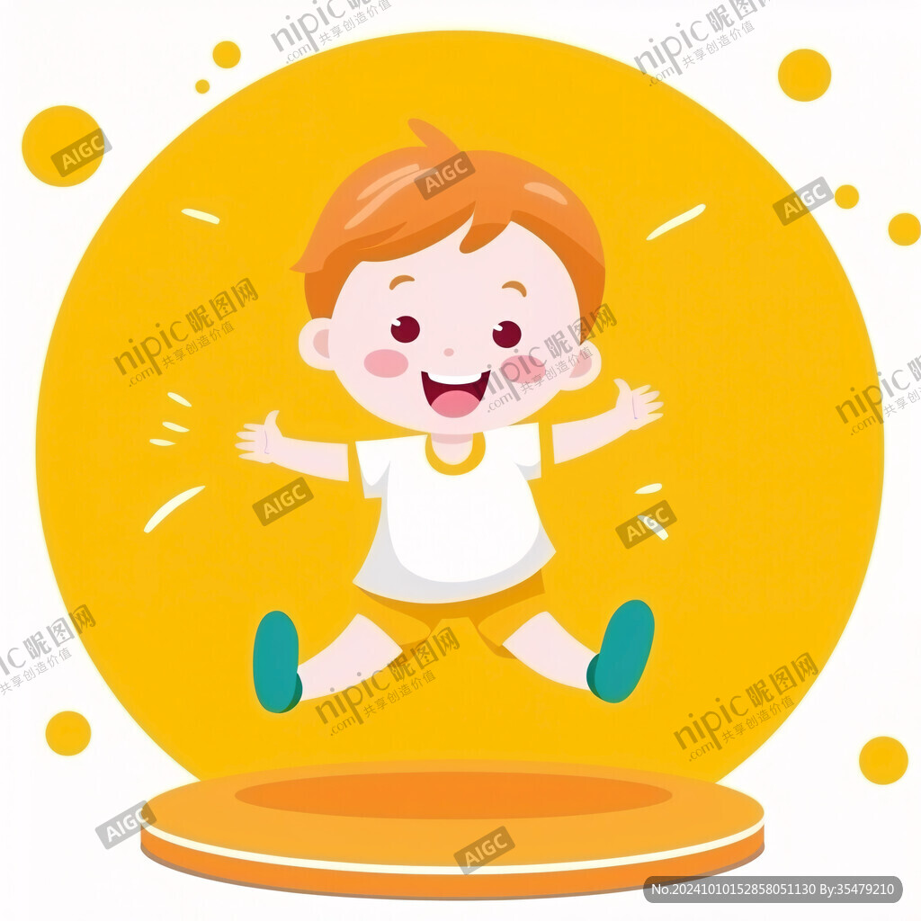 运动幼儿天真插画