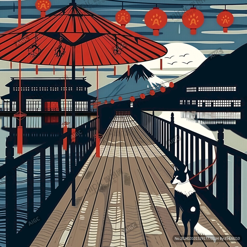 串月桥插画