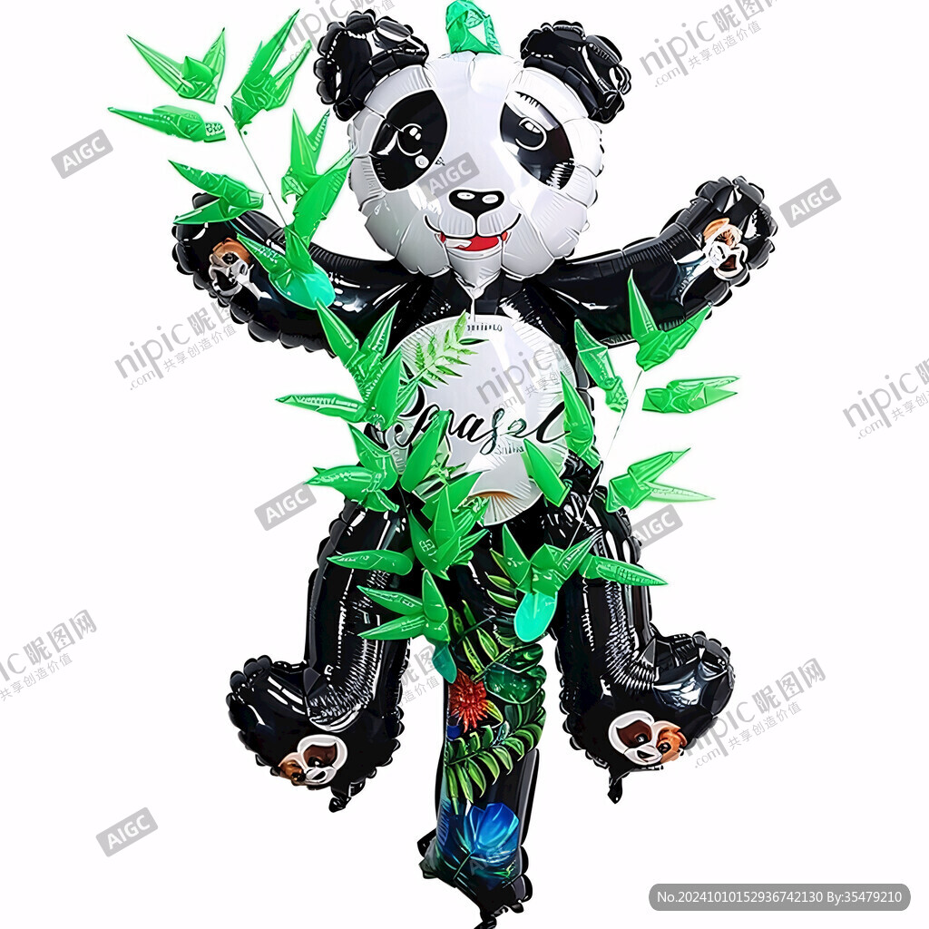 熊猫抱菠萝图案