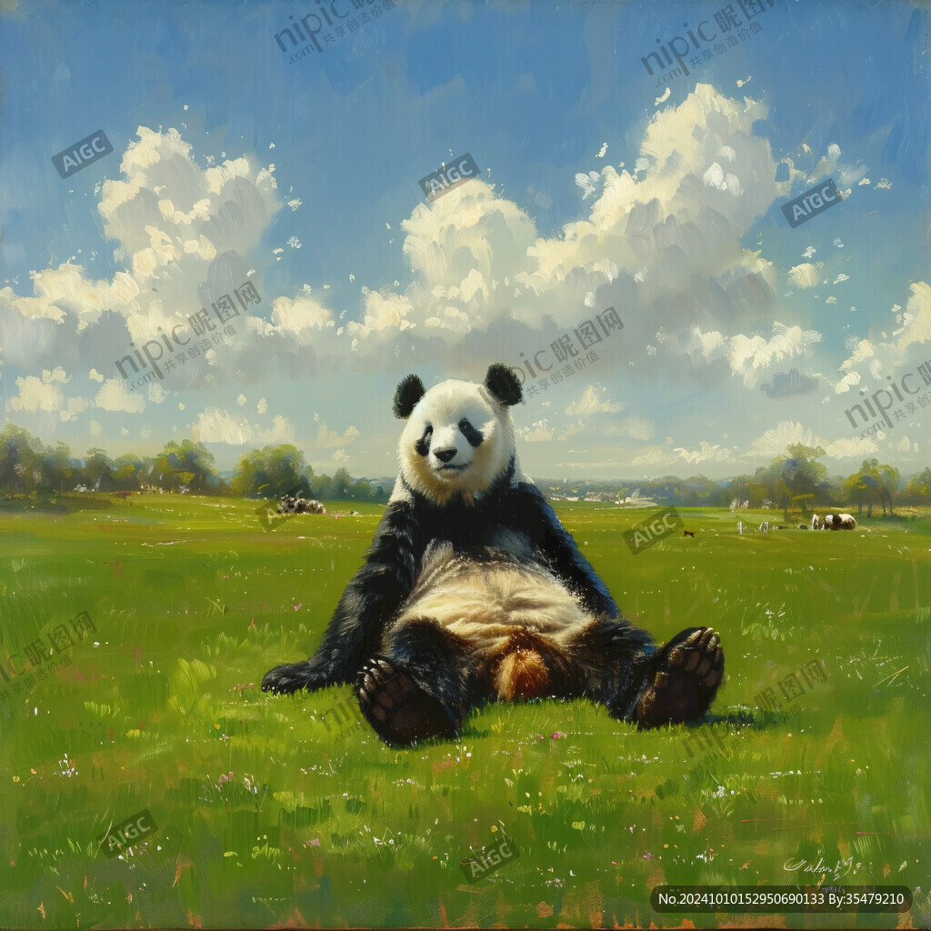 大熊猫油画