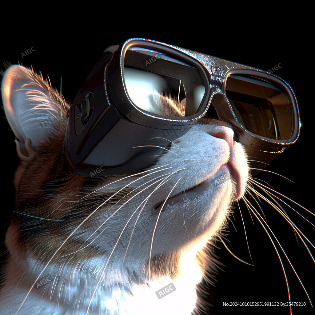 戴着vr眼镜的猫
