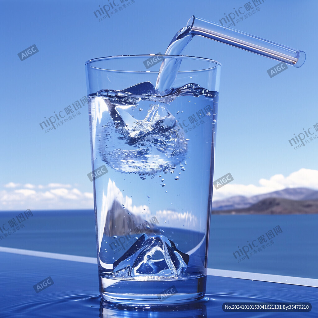 蓝色净水净化水矿泉水