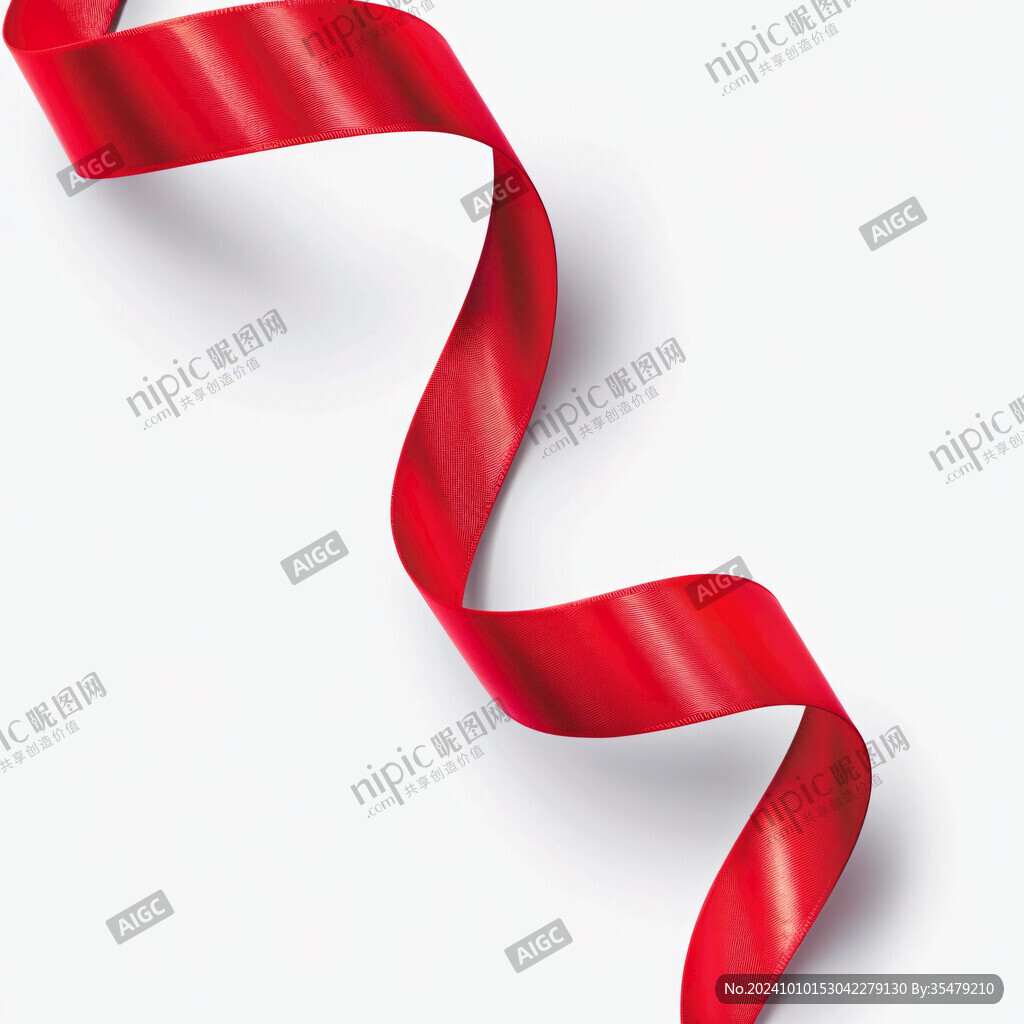 3d缠绕红色丝带