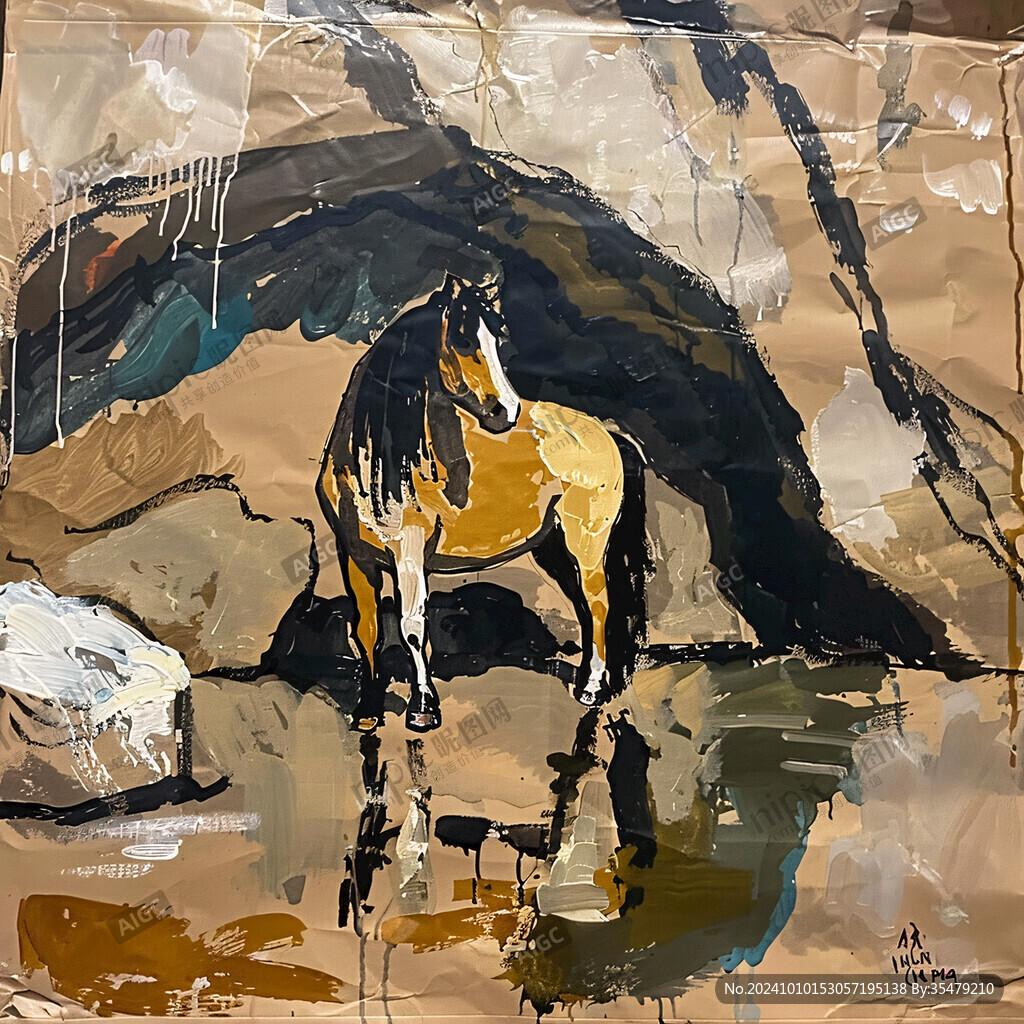 一匹马壁画