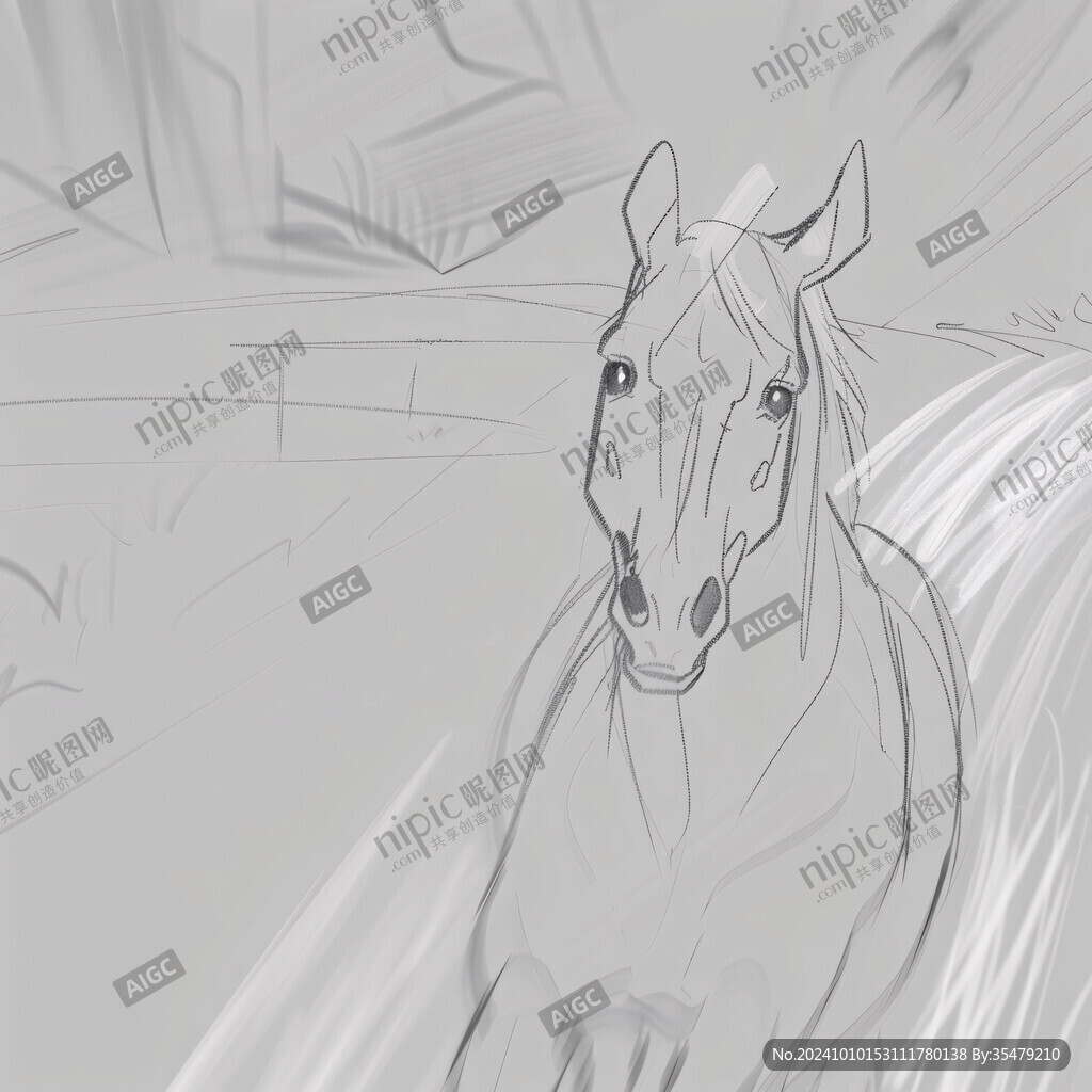 白龙马插画