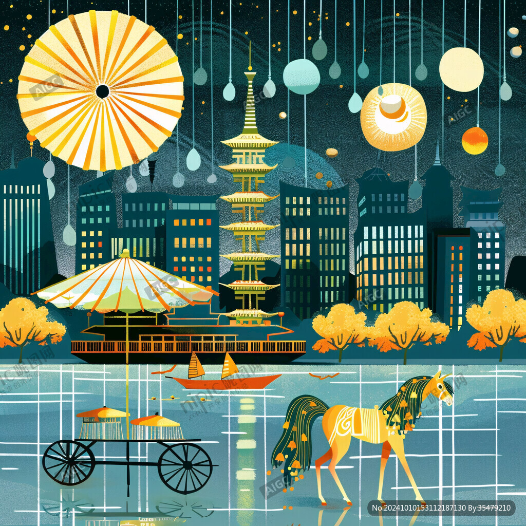 中国城市系列插画设计