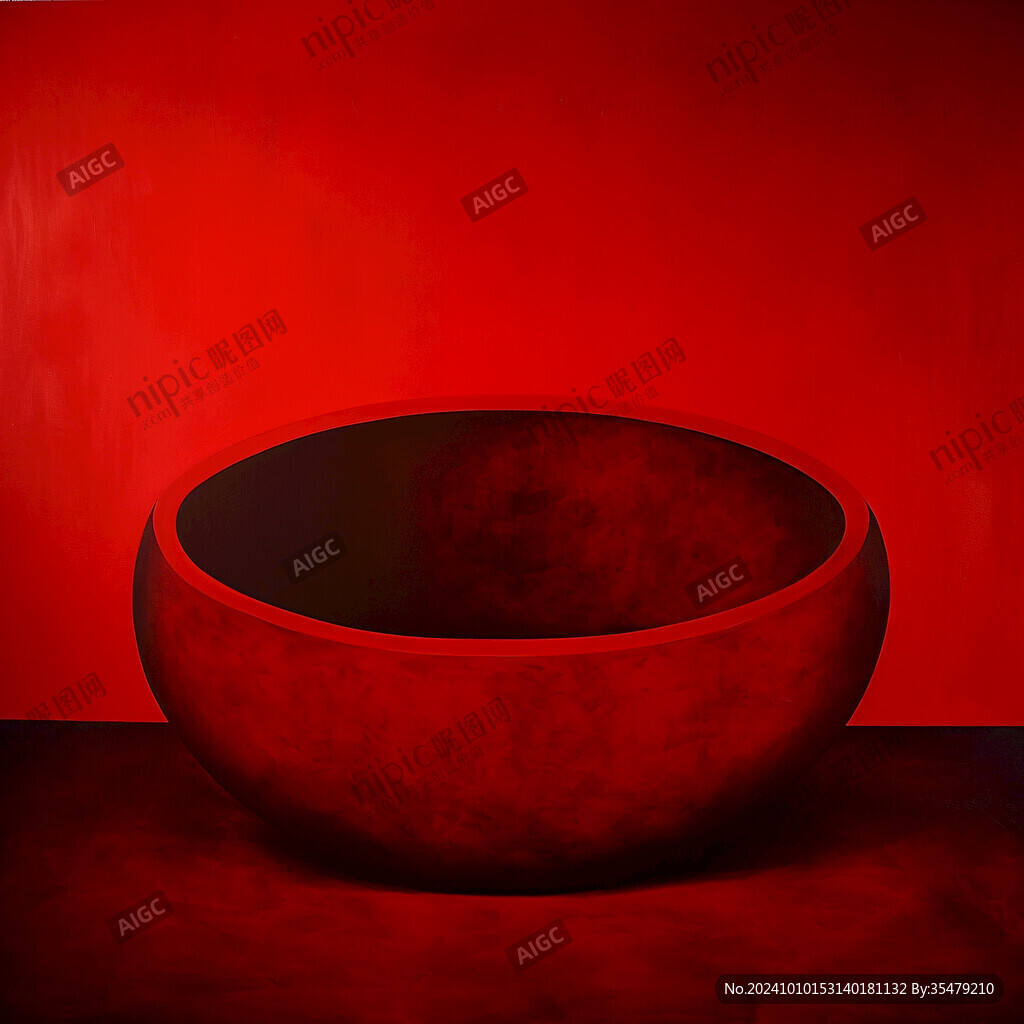 红漆腰形盆