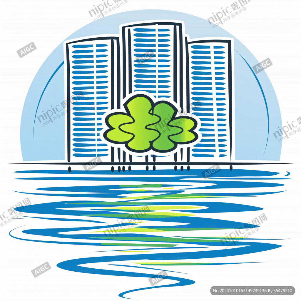 水面城市画