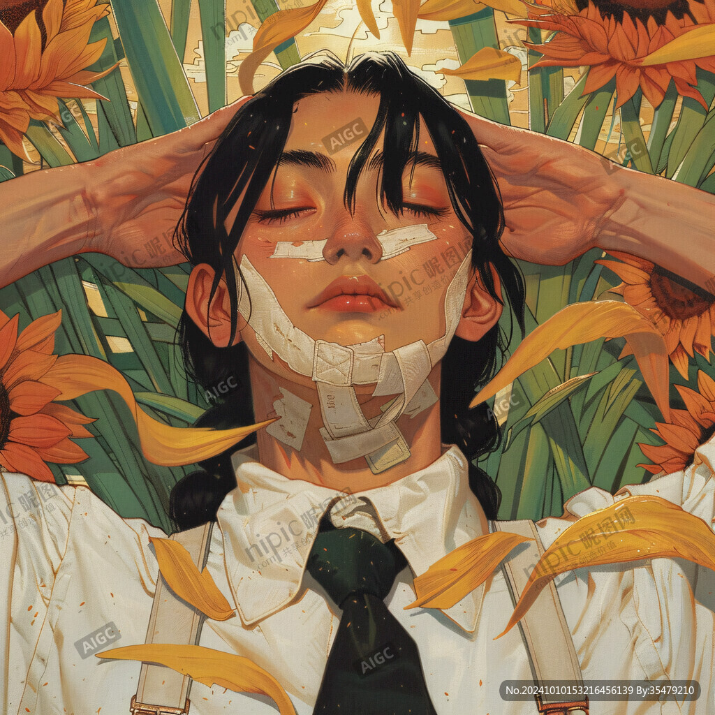 整容整形花季少女插画