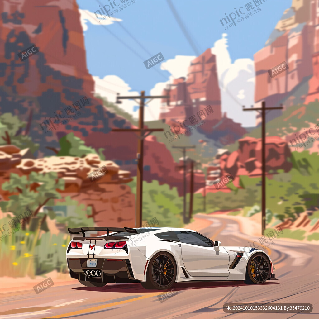 汽车风景画