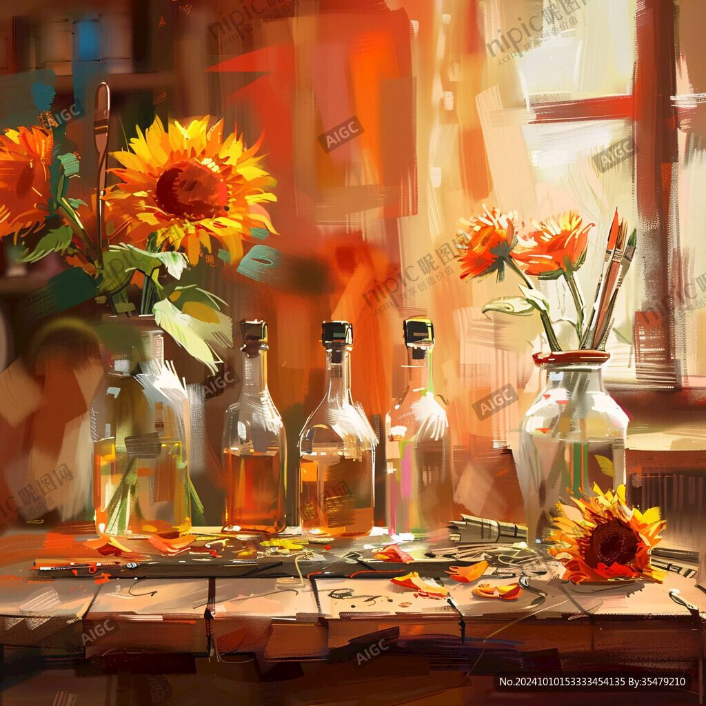 葵花油插画