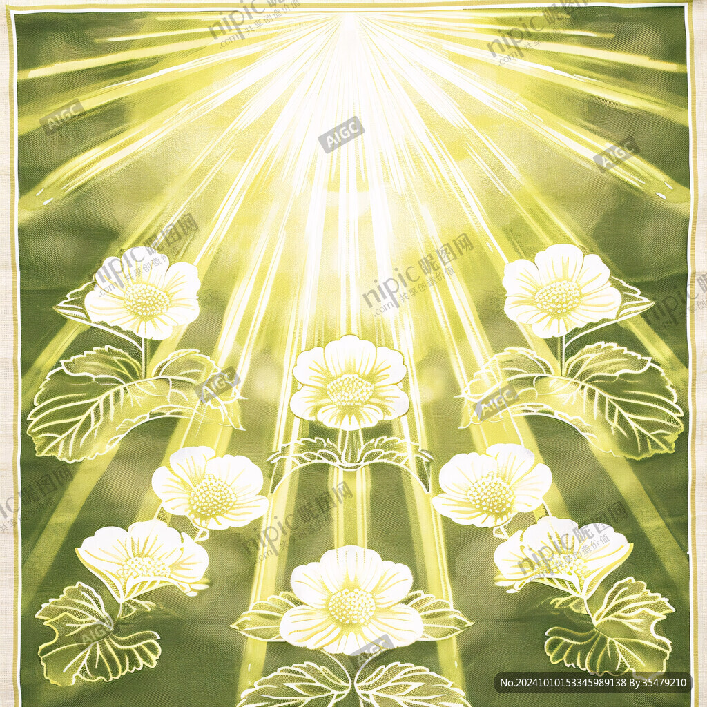 太阳竖版花壁画贴图