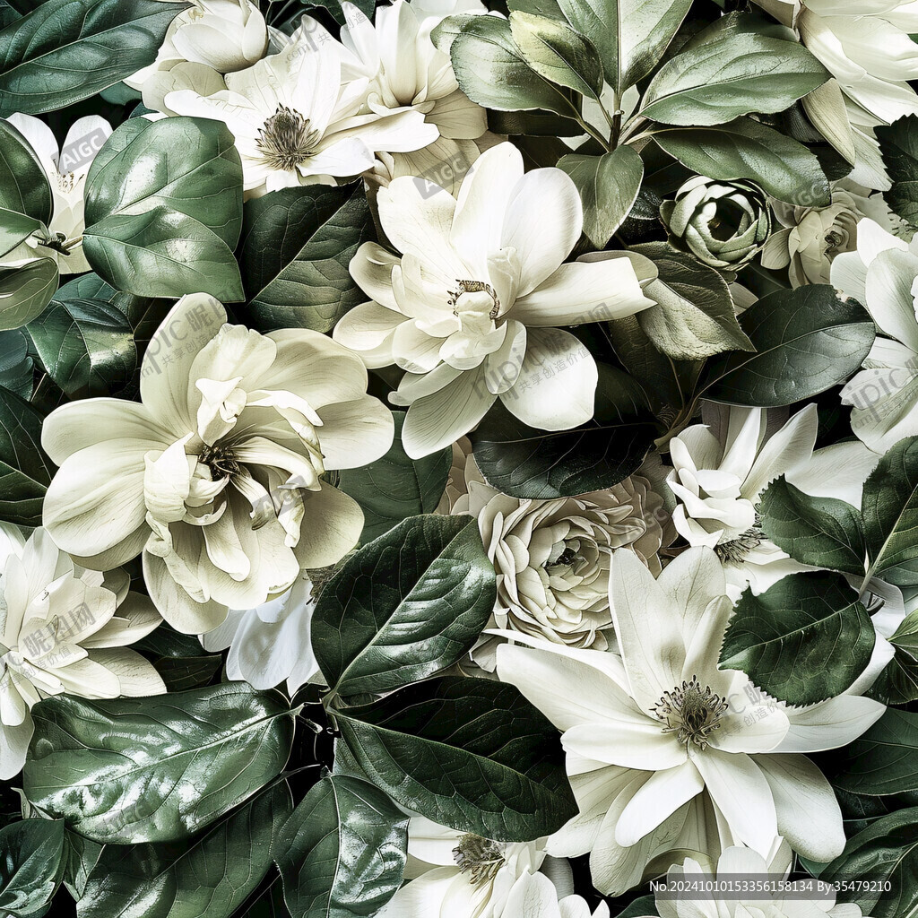 写实栀子花