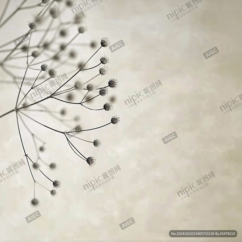 墨羽蒲公英抽象装饰画