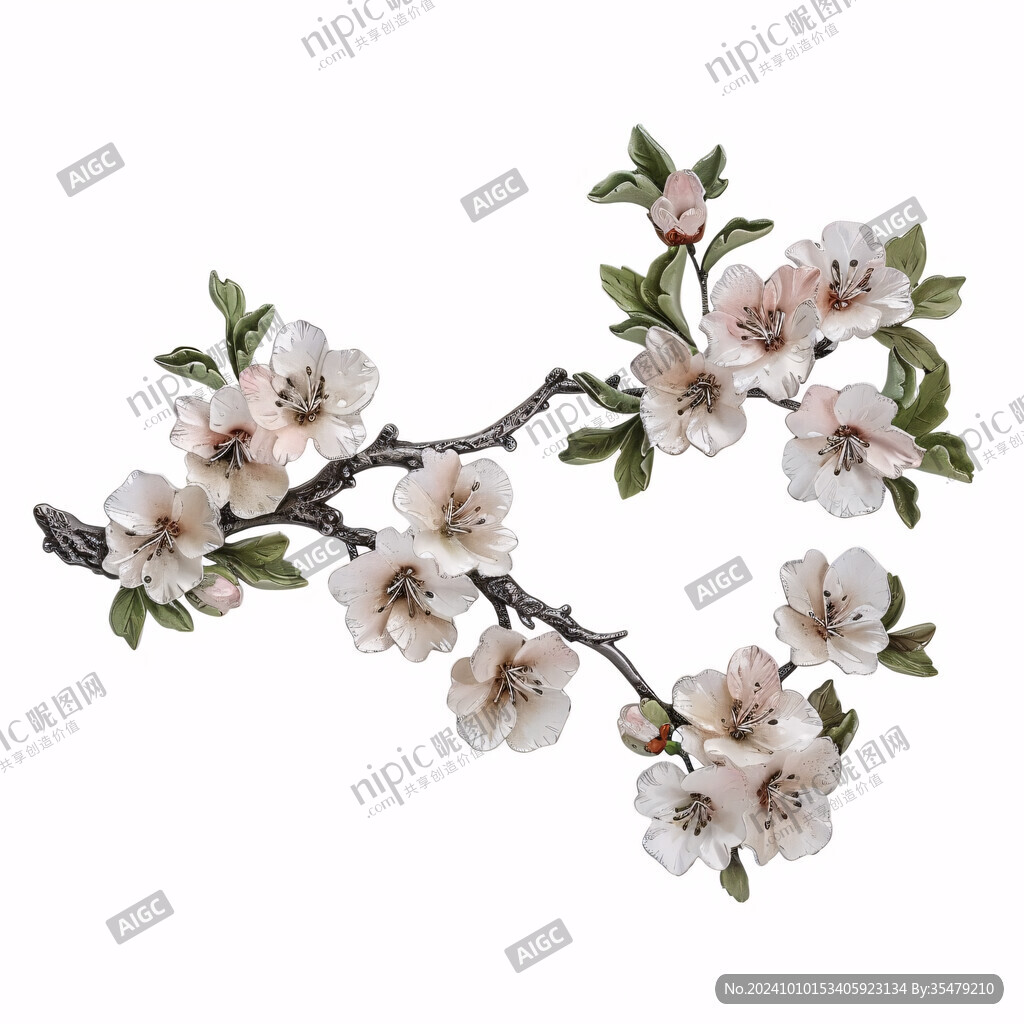 桃花桃枝桃树素材