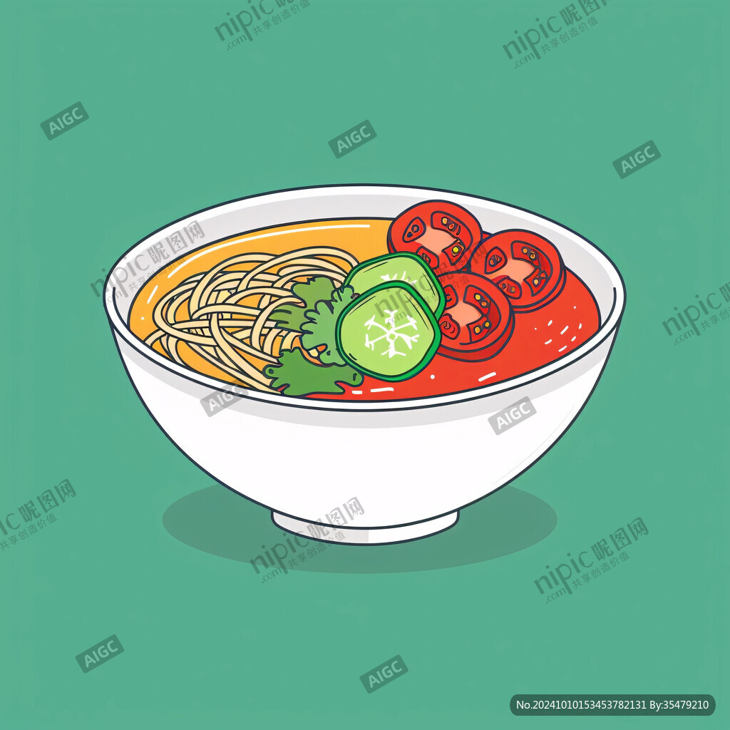 番茄面插画
