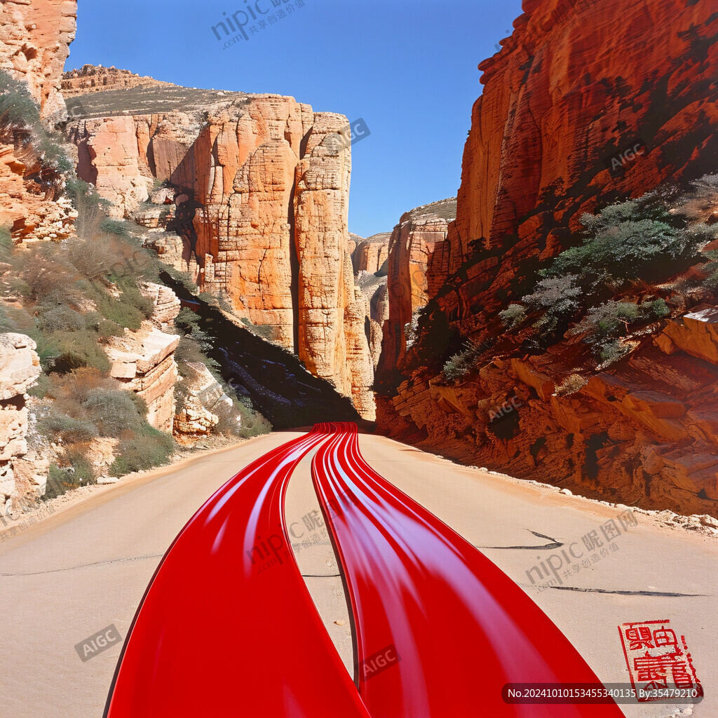 峡谷间的公路