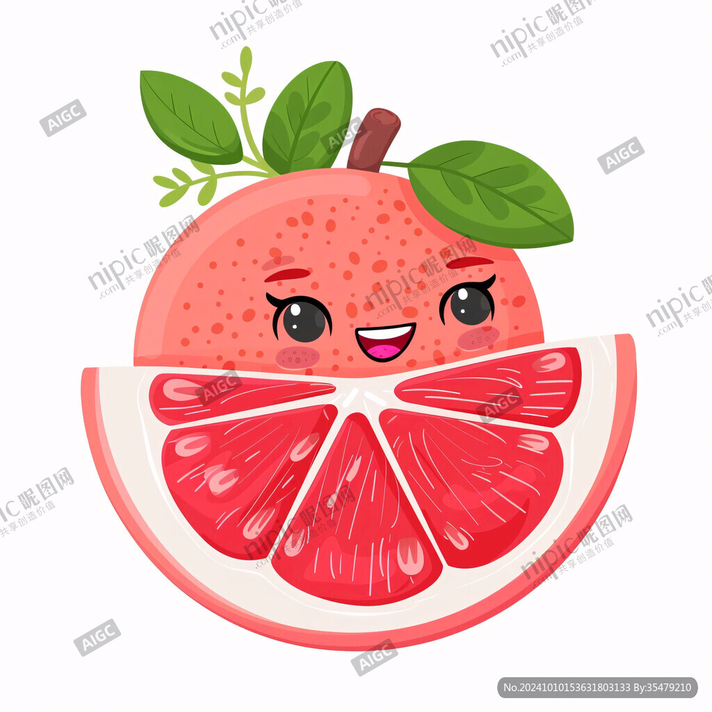 红心柚子插画