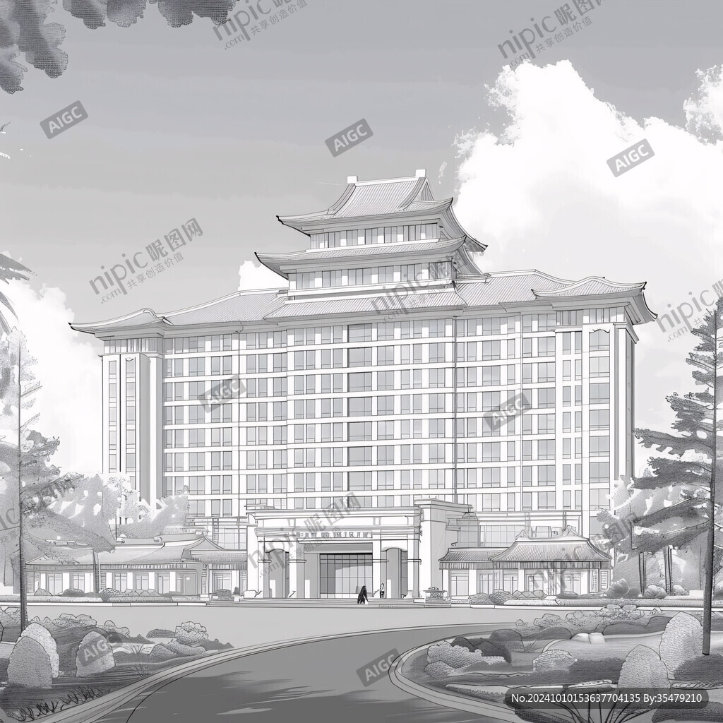 清华北大建筑插画