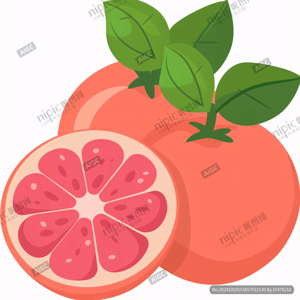 红心柚子插画