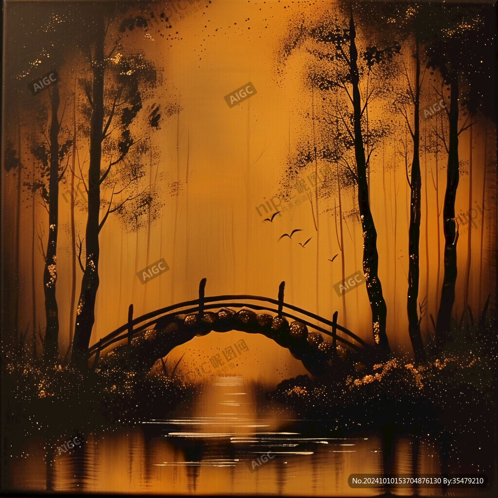 月夜竹林背景