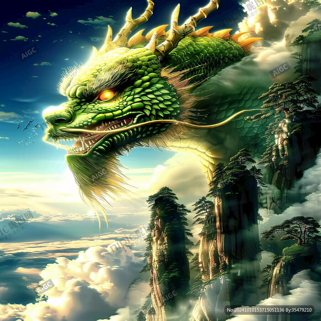 插画龙年插画