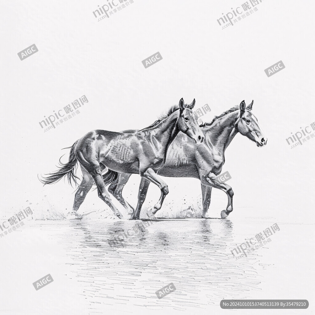 创意插画金属骏马