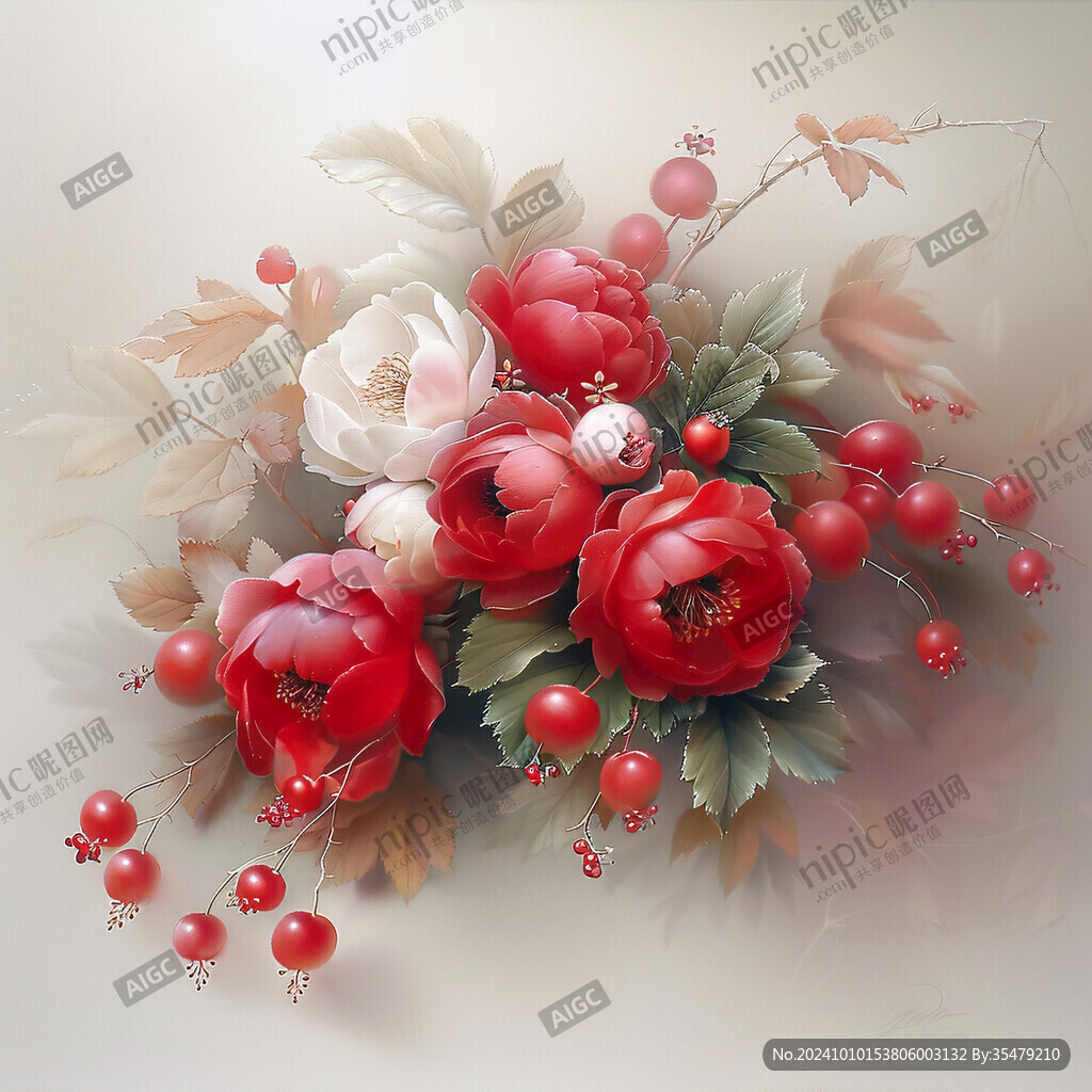 3d牡丹花卉
