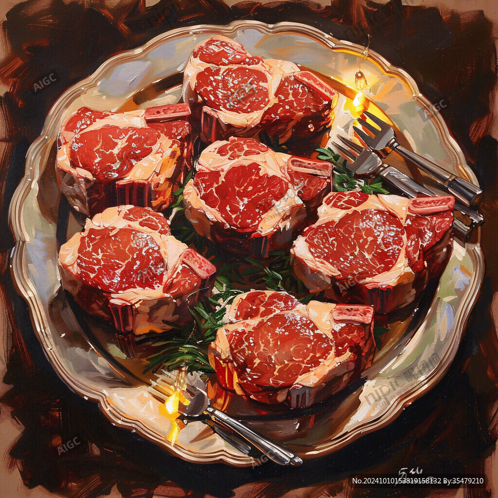 手绘一盘肉