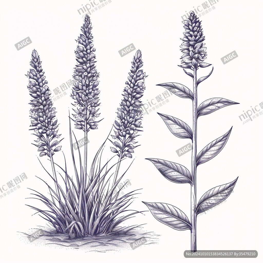 手绘熏衣草
