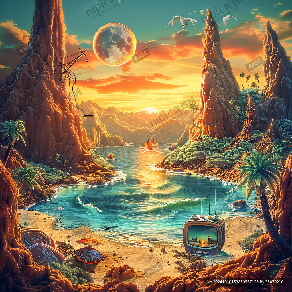 3d风景膨胀图案
