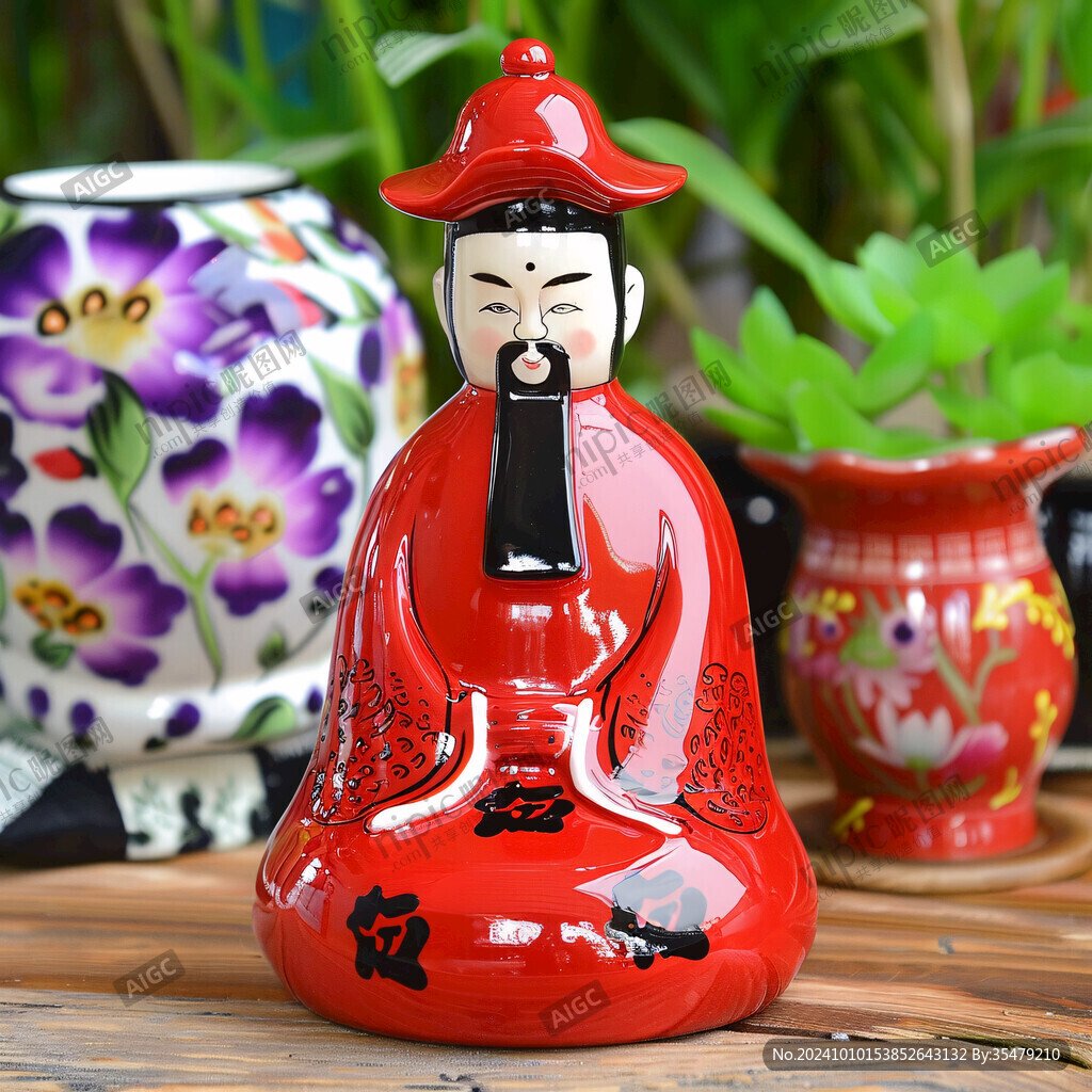 陶瓷财神爷摆件