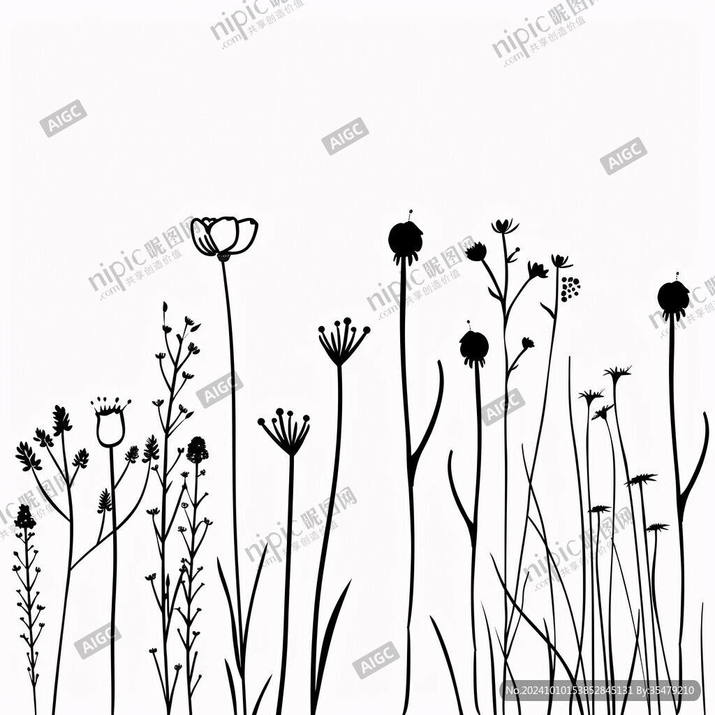 勾线草丛花