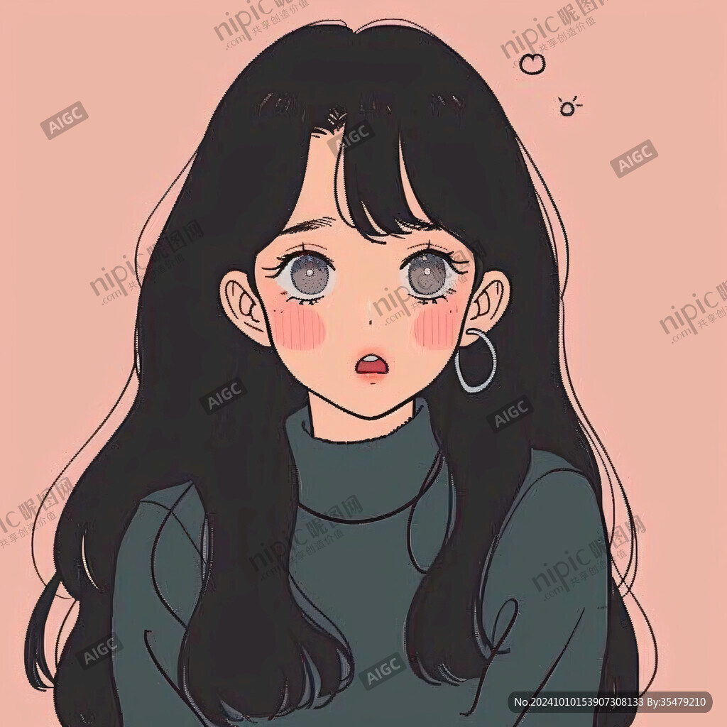 插画人物头像女孩