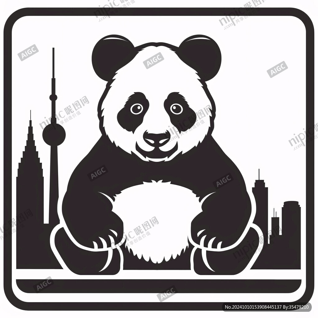 熊猫抱菠萝图案