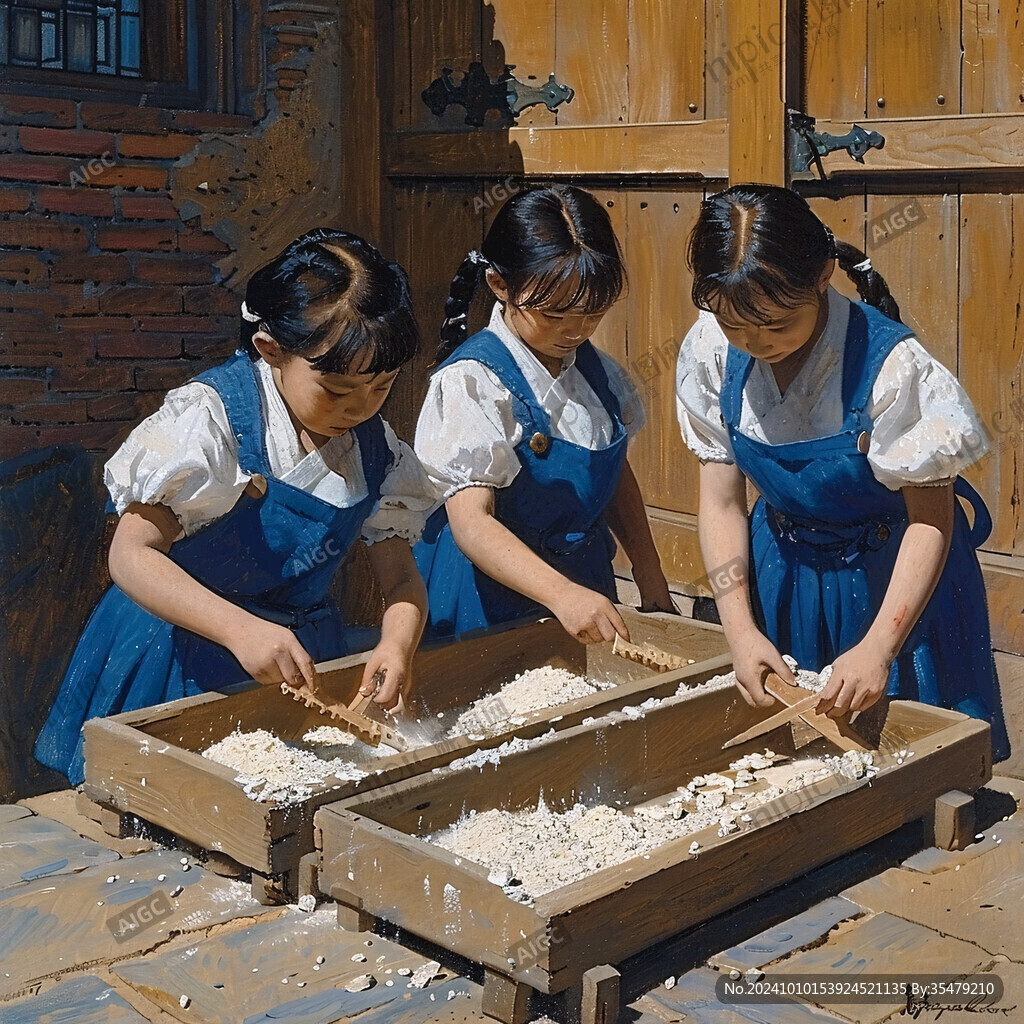 朝鲜族卖糕点小女孩