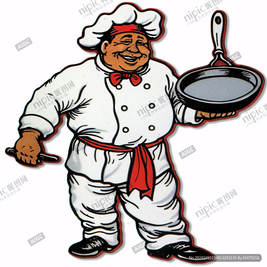 卡通年轻胖厨师头像