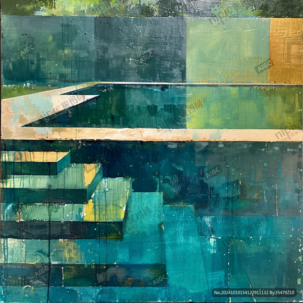 立体方块油画