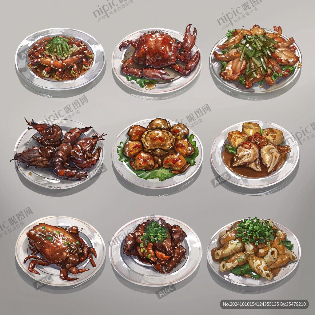 美食麻辣卤味插画合集