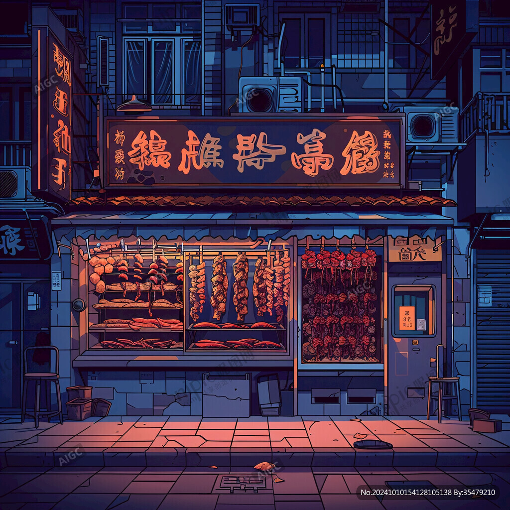 腌卤店插画