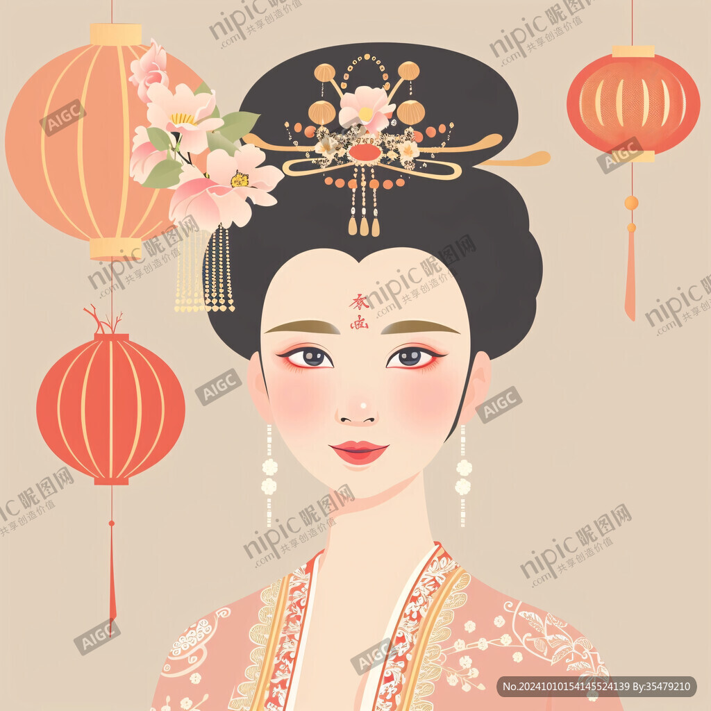 唐朝贵妃插画