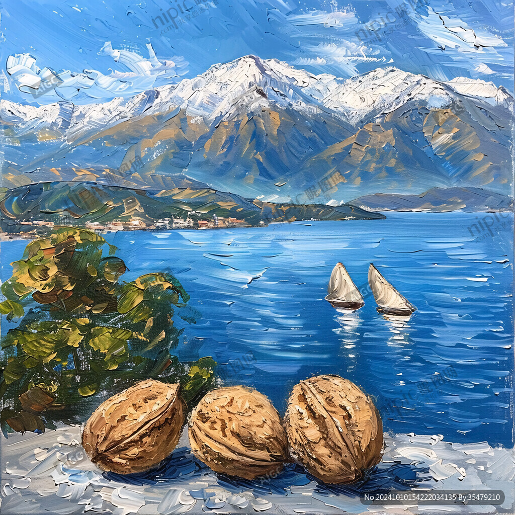 纸皮核桃插画